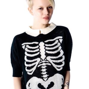 WILDFOX White Label Alexa Skeleton Ribcage Sweater